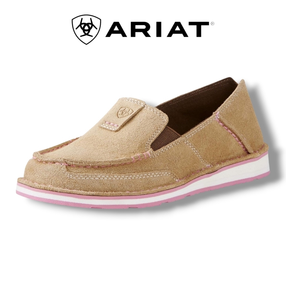 Ariat Cruiser Dirty Taupe Suede Leather Loafers Slip-On Shoes Women's 8